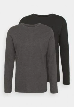 Pier One 2 Pack - Longsleeve - Dark Grey/Black -Chic Verkoop 007c88127656457c8f19869283e98031