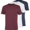Pier One 3 Pack - T-Shirt Basic - Mottled Bordeaux/White/Blue -Chic Verkoop 1a1b68220b7042e3b86fe00c310634af