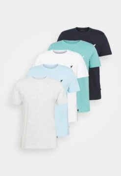 Pier One 5 Pack - T-Shirt Basic - Light Grey - 101_White - 001_Green - 602 -Chic Verkoop 3fe4ededb7e446c69186309619c33f40