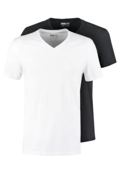 Pier One 2 Pack - T-Shirt Basic - White/Black -Chic Verkoop 7f713aa7d0cf4680ab0acb77eb634838