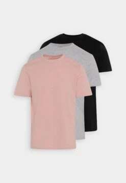 Pier One 3 Pack - T-Shirt Basic - Mottled Light Grey/Pink/Black -Chic Verkoop 99867f7702c549b5b66de9a87bff9eae