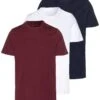 Pier One 3 Pack - T-Shirt Basic - White/Dark Blue/Red -Chic Verkoop b22996cf8ea74e22b29cab897962d0ba