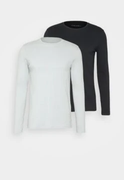 Pier One 2 Pack - Longsleeve - Light Blue/Dark Blue -Chic Verkoop dc80738cde5f4337a9bcdc73cf9d8dc9